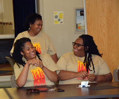 Diana Sproles shares a laugh with her SROP students.