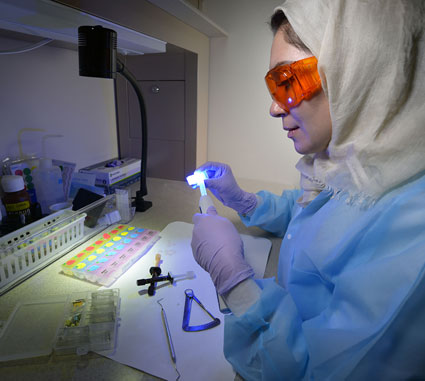 Eman Ismail conducts research in her lab.