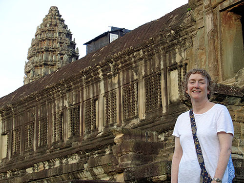 Julie Wilder pictured on site in Cambodia.