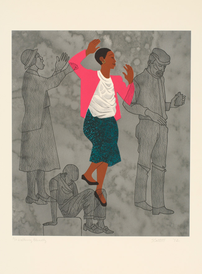 Elizabeth Catlett, Walking Blindly, from the portfolio “For My People,” inspired by the poem “For My People” by Margaret Walker, 1992, lithograph, sheet: 22 ¾ x 18 ¾ inches. University of Iowa Museum of Art, 2006.74F. © Estate of Elizabeth Catlett.