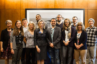 UI graduate students and Graduate College administrators meet with Bridget Coughlin, CEO of Shedd Aquarium. 