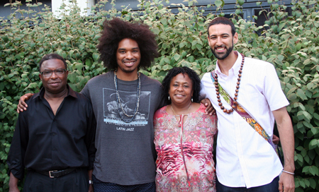 Diana Sproles pictured with SROP mentor Horace Porter and SROP alums Terence Nance and James Bartlett. 