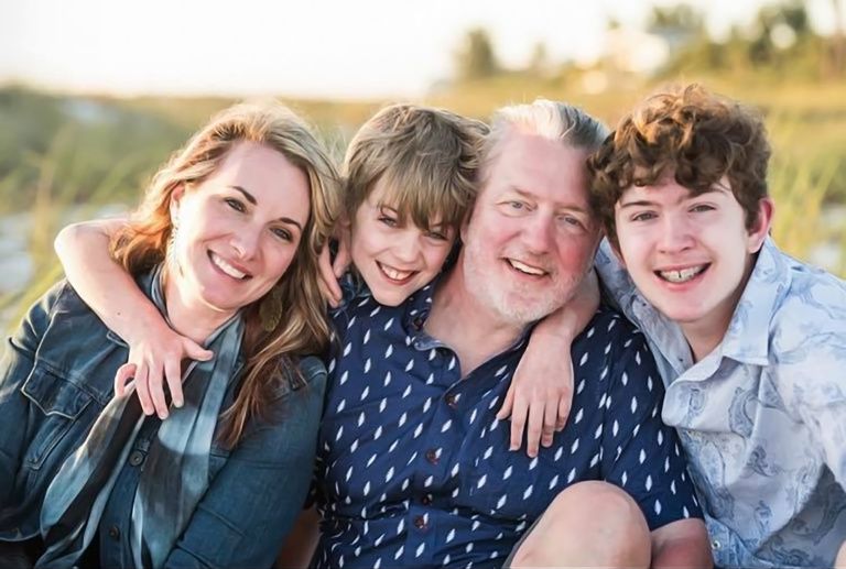 Amanda Thein with her husband, Mike, and sons, Henry and Charlie.