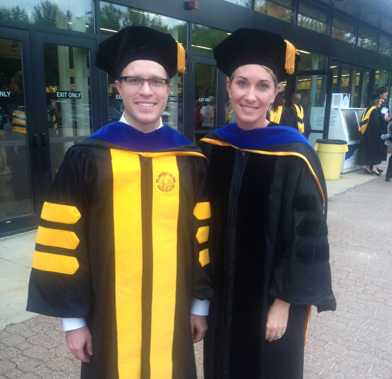 Amanda Thein with a PhD graduate.
