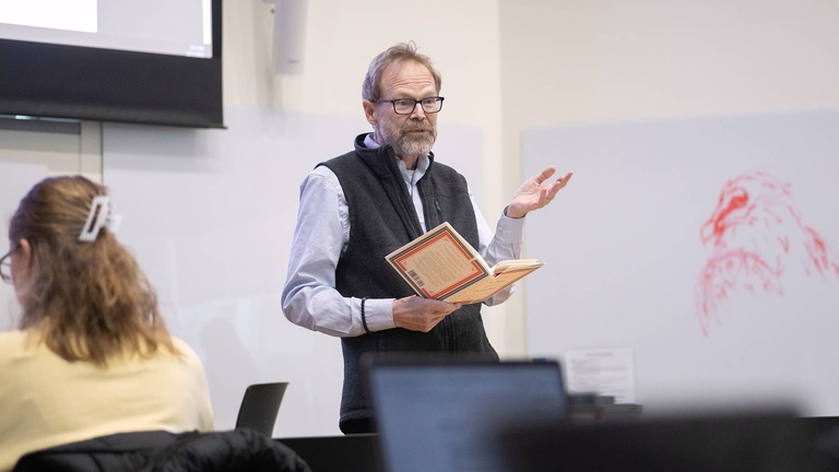 Christopher Merrill teaching an International Literature Today session