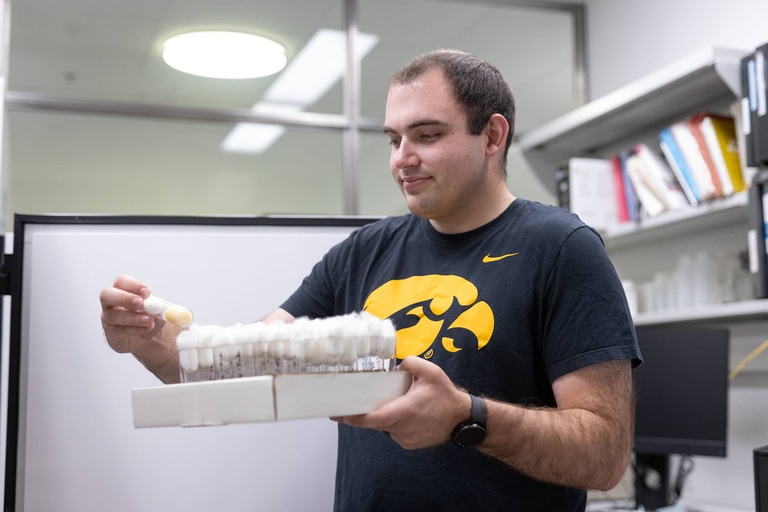 Genetics PhD candidate Nathan Mohar in the Wallrath Lab