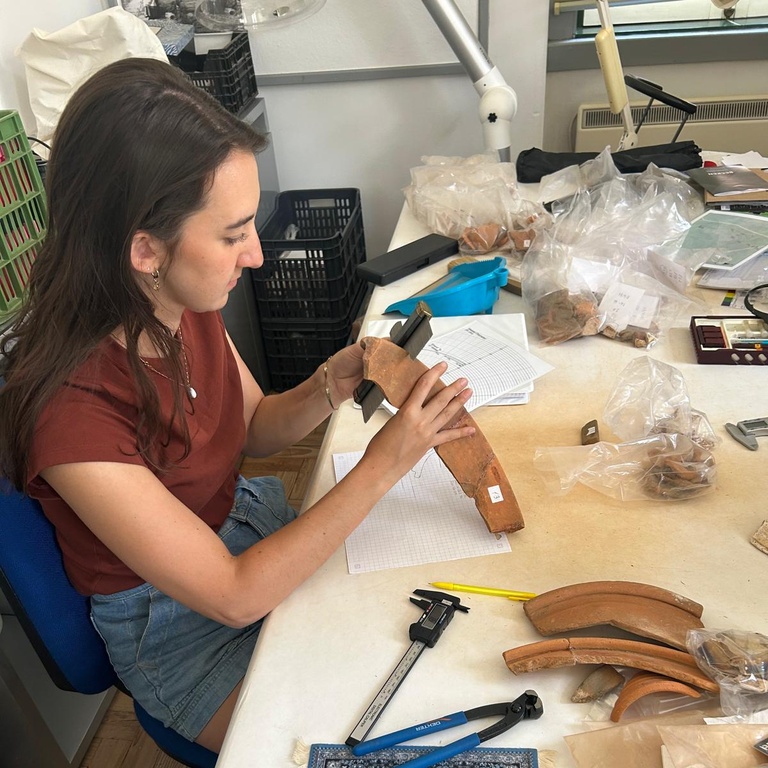 Casey drawing ceramics