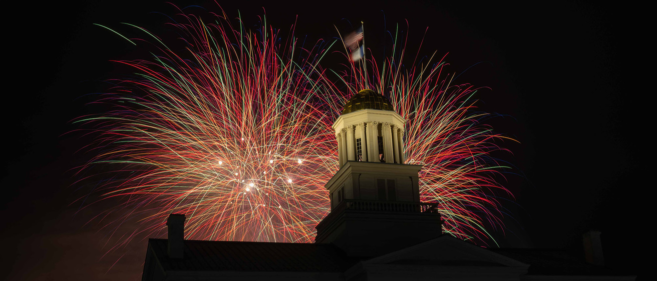 Fireworks behind the Old Capital Building