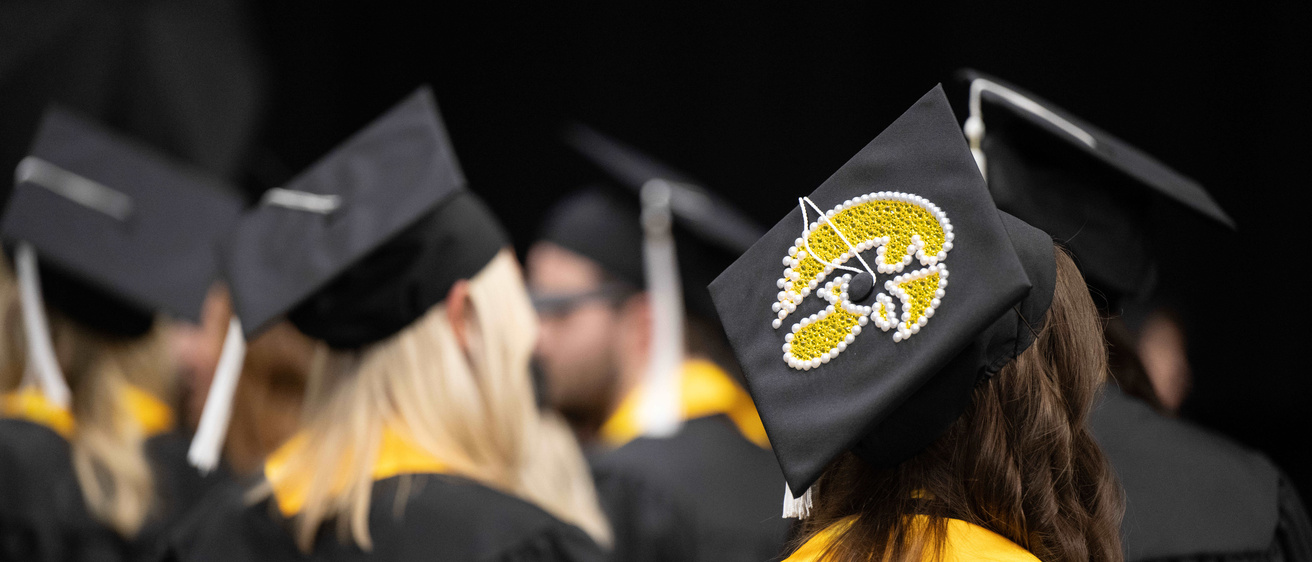 Graduates at commencement ceremony