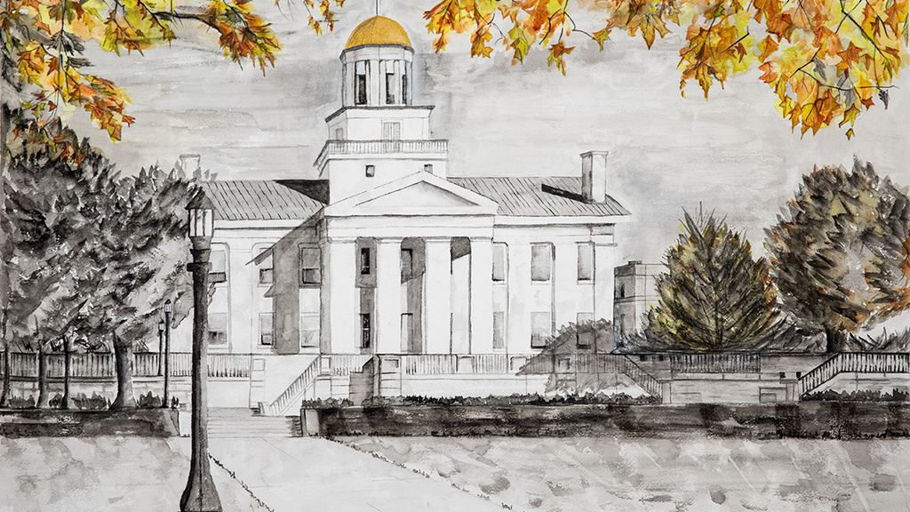 Old Capitol water color painting